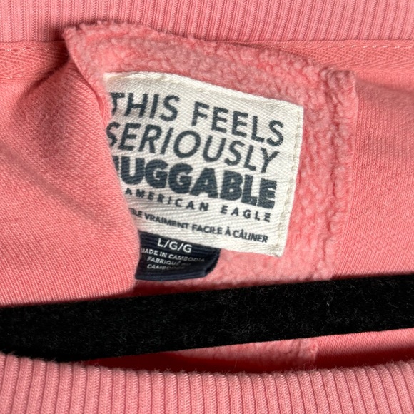 American Eagle Seriously Huggable Oversized Crew Neck Sweater - Large in Pink - Picture 8 of 9